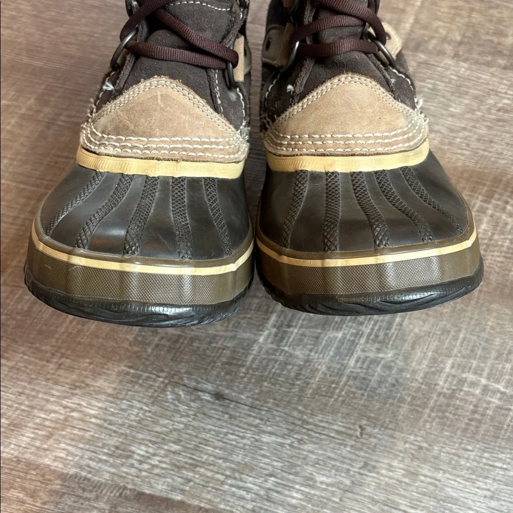 Sorel Joan of Arctic Snow Boots Women’s 7 Chocolate Waterproof Leather READ